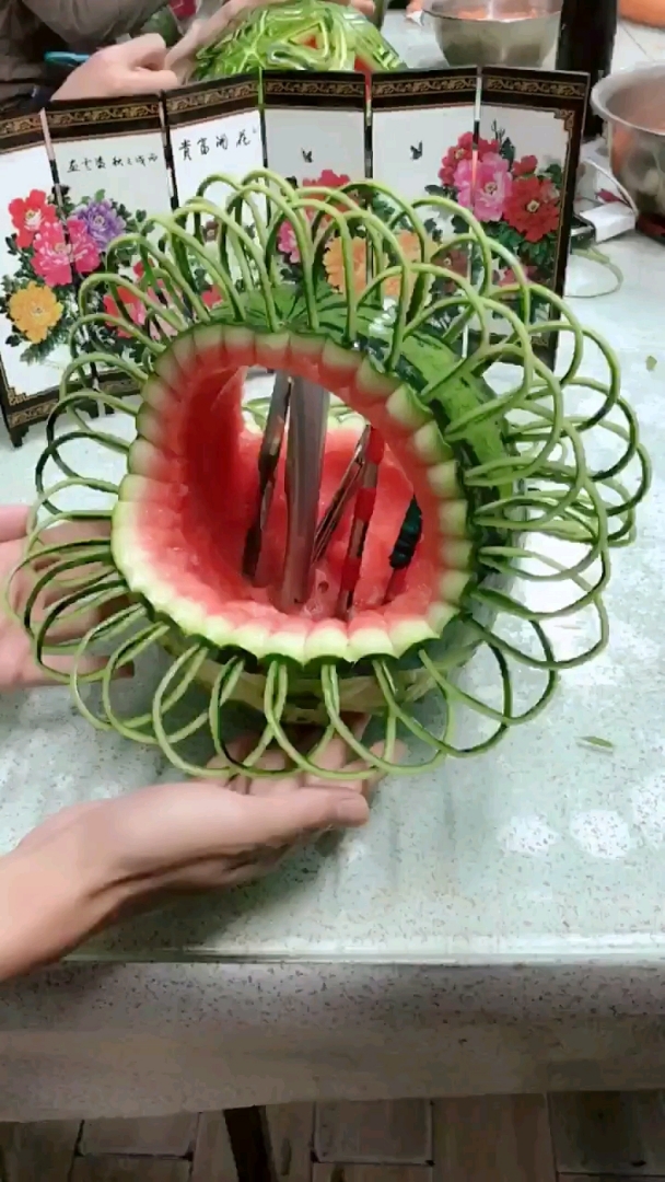这西瓜花篮你见过吗?