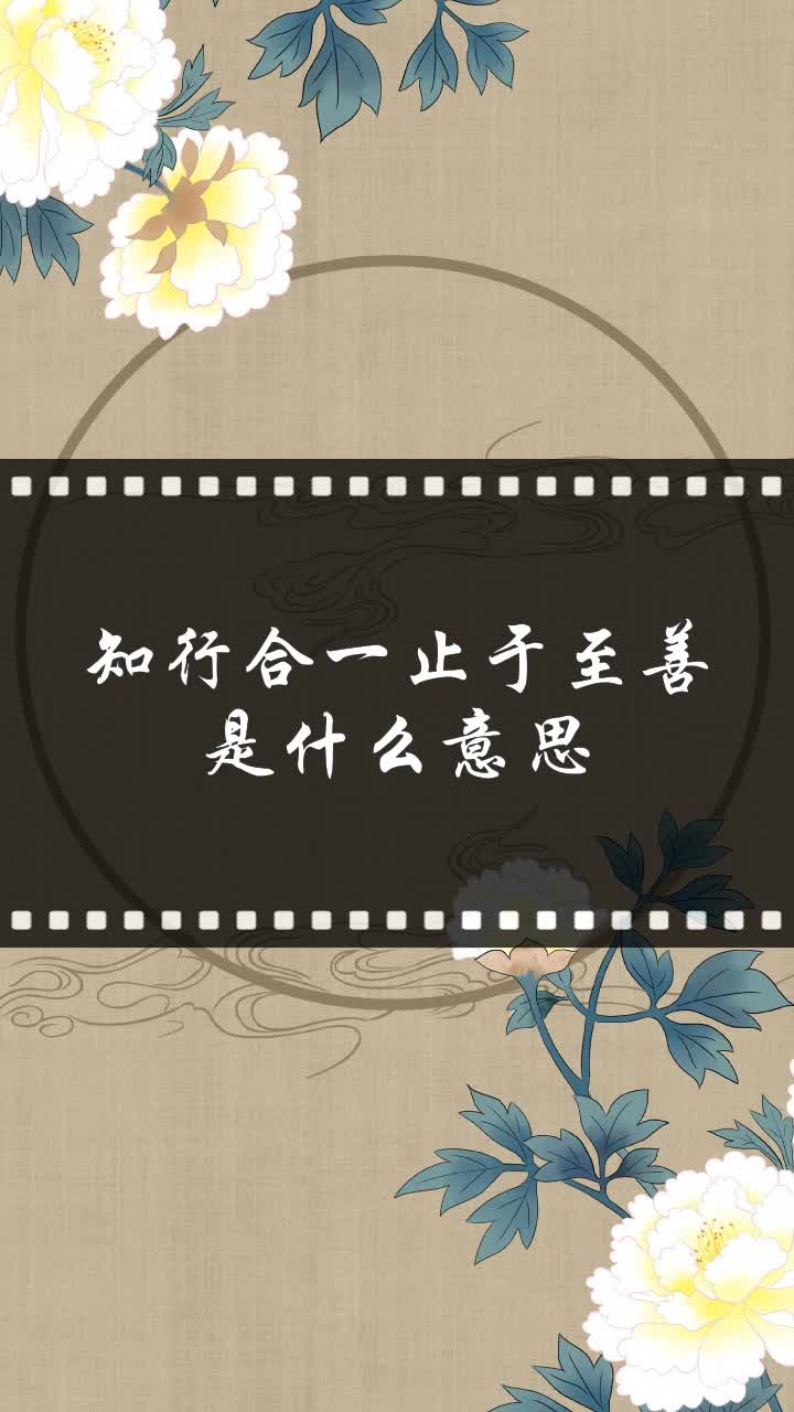 知行合一止于至善是什么意思