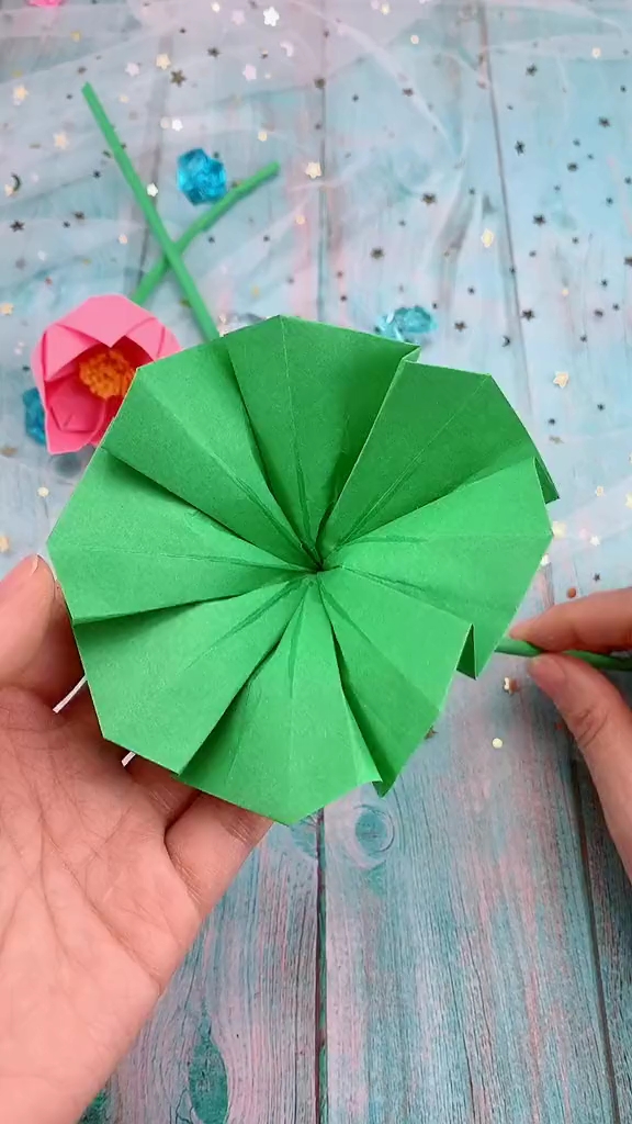 手工制作#荷叶教程,一起来动动手.