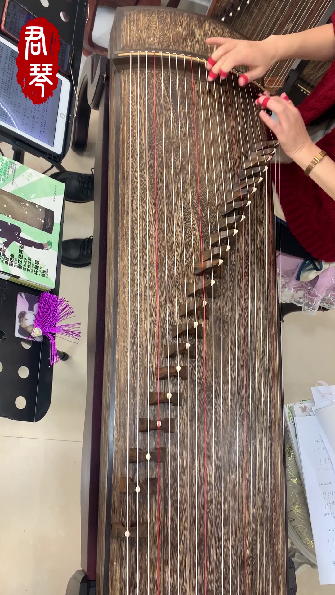 s001君琴大师级黑檀整挖古筝—伏羲神天响