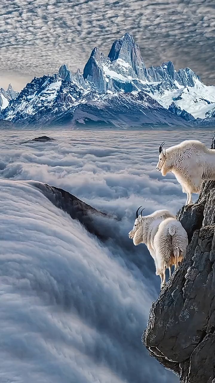 一身带膘的岩石羊,能在悬崖峭壁上如履平地,听说是怕被别的动物伤害