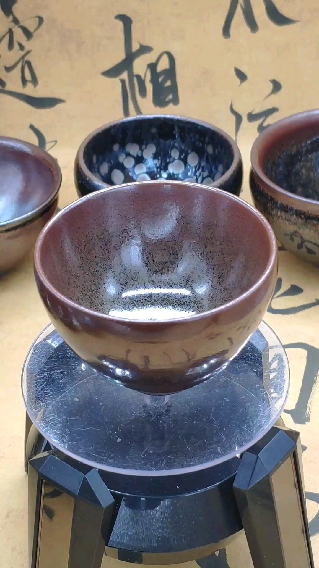 龙窑柴烧铁锈红霜建盏