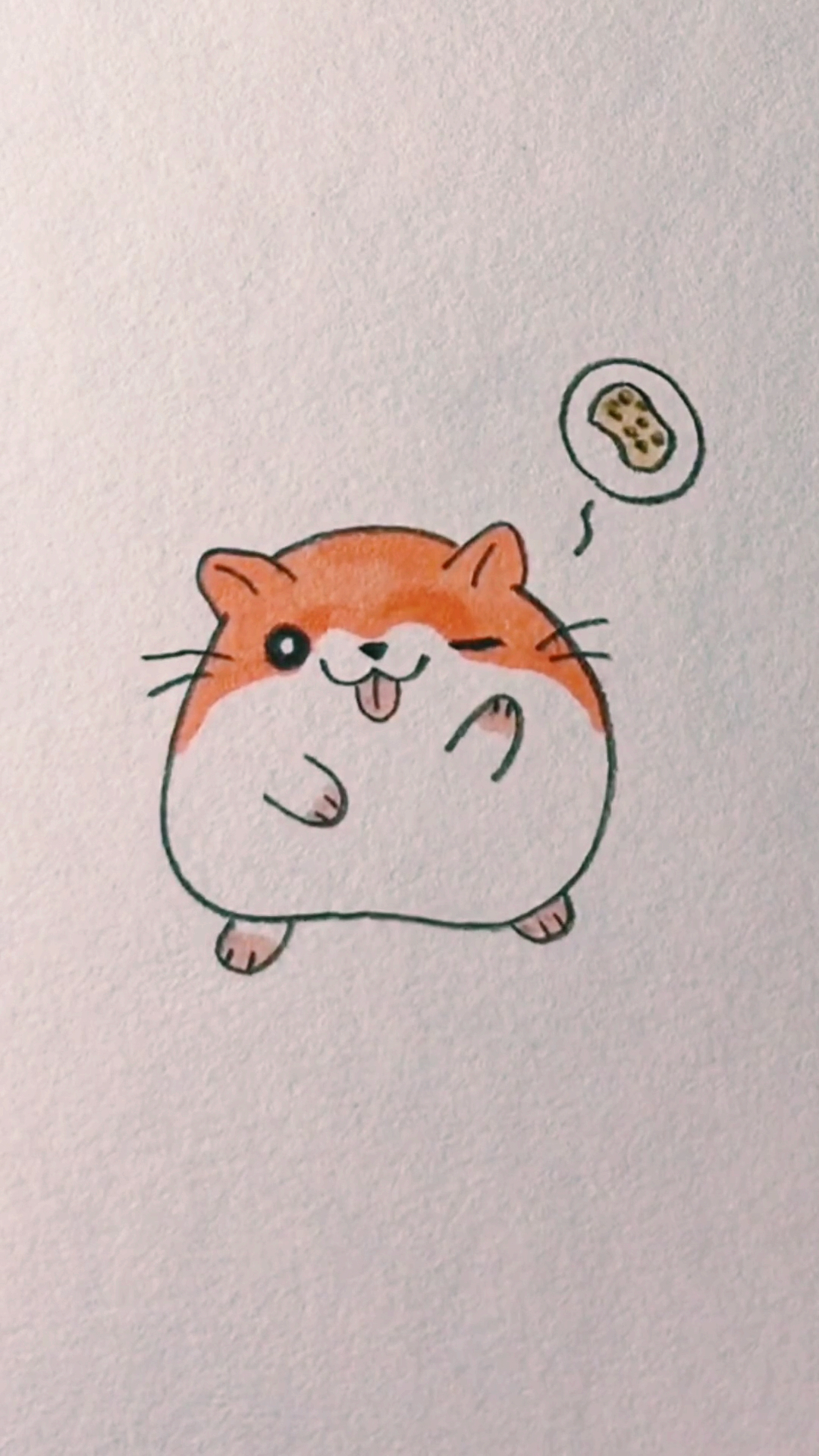 可爱#萌萌哒小仓鼠,画的越胖越可爱