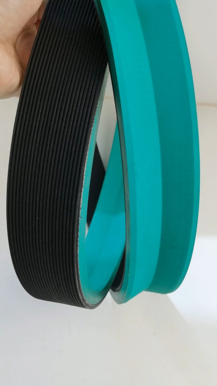 工业皮带#莴笋削皮机皮带 表面加绿胶的牵引机皮带 v槽多沟带 斯苘