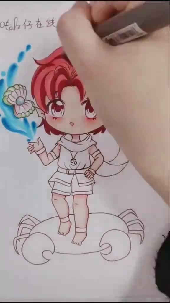 画画原来如此简单#送给巨蟹的小可爱