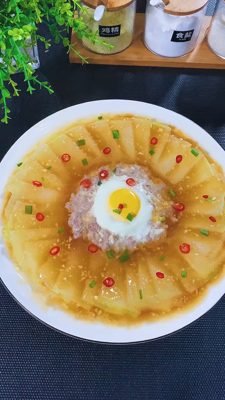 自制美食#简单营养的冬瓜蒸肉,色香味俱全!