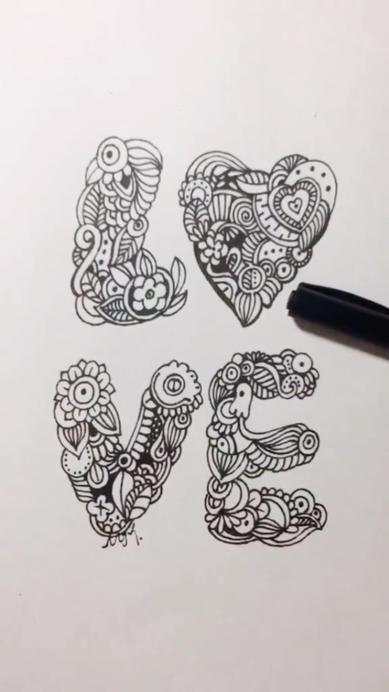 创意简笔画#love最喜欢的你