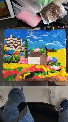 黏土浮雕画!秋季田园!零基础!需要详细教程的可以留言