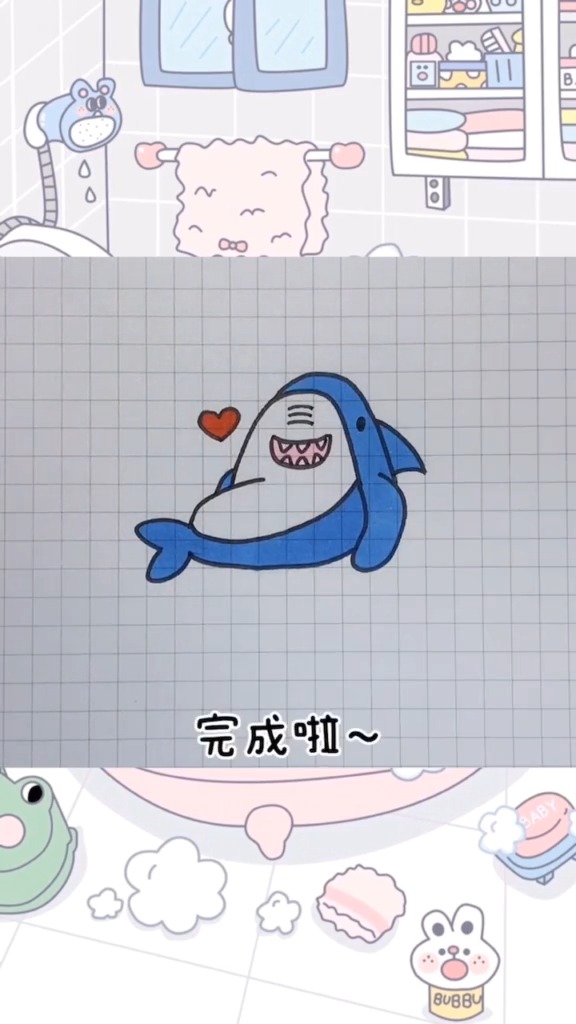 鲨鱼q版手绘图图片