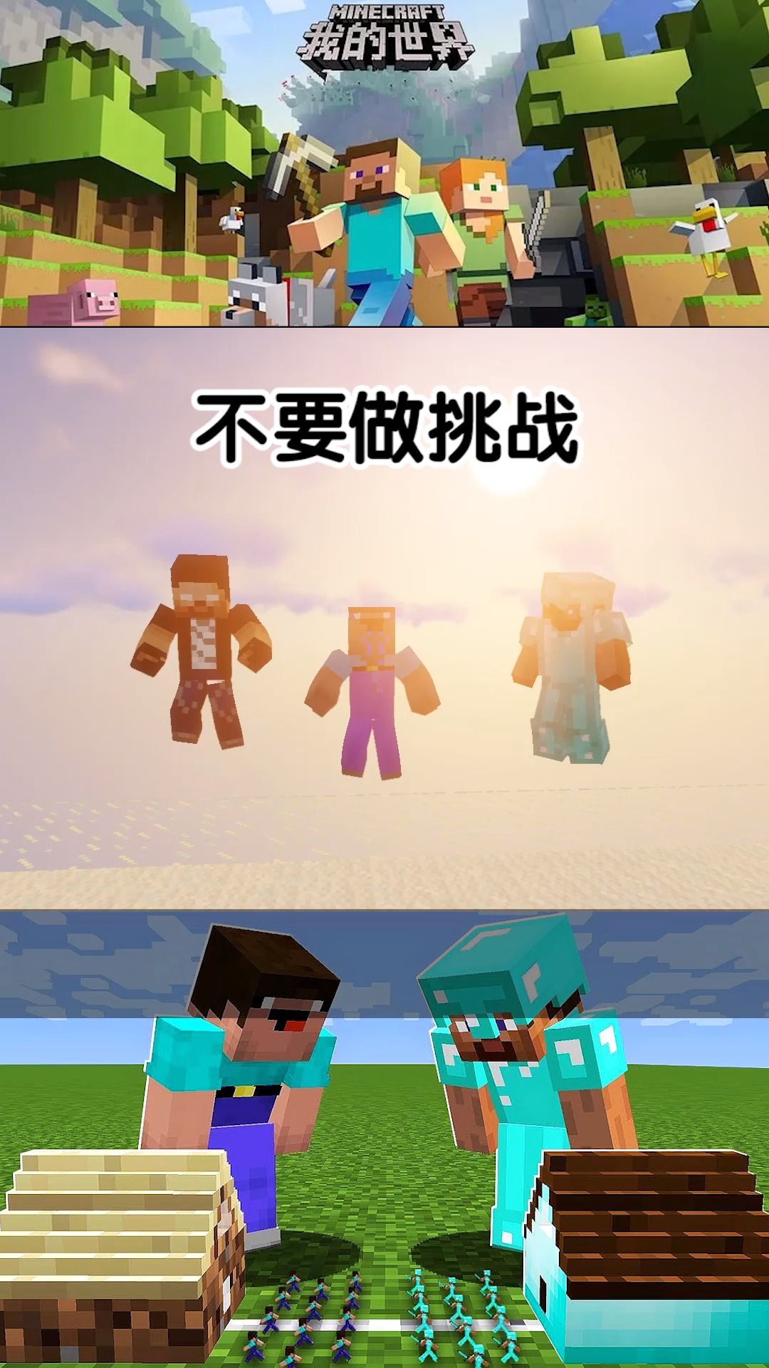 我的世界:不要做挑战,菜鸟放弃胜利,两个最好的朋友