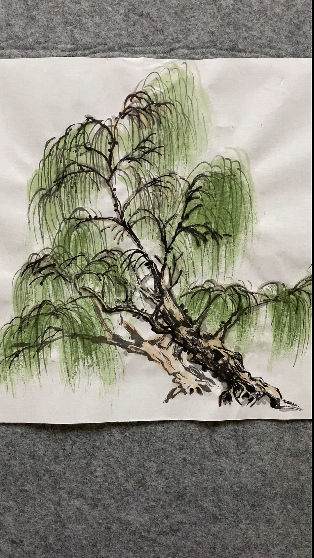 国画柳树你会画了么?