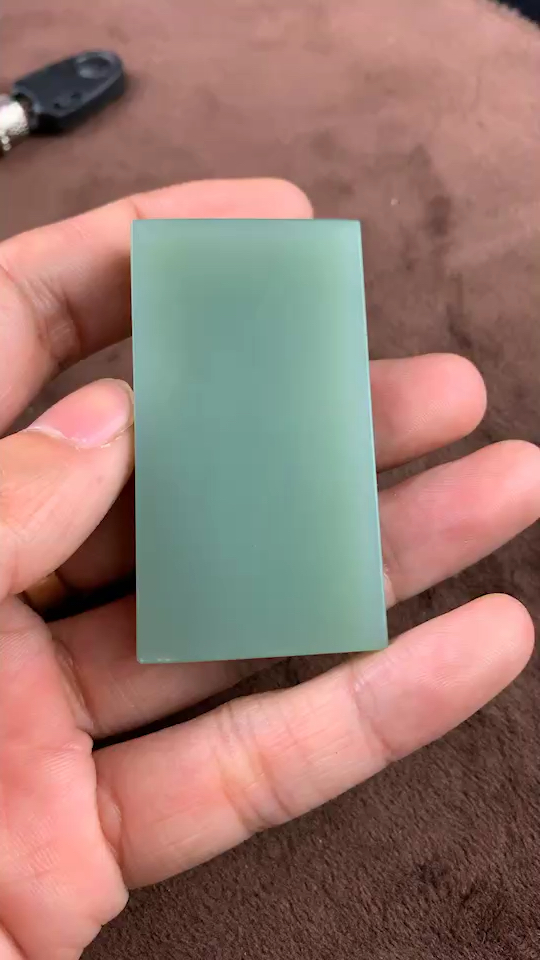 和田玉碧玉鸭蛋青无事牌