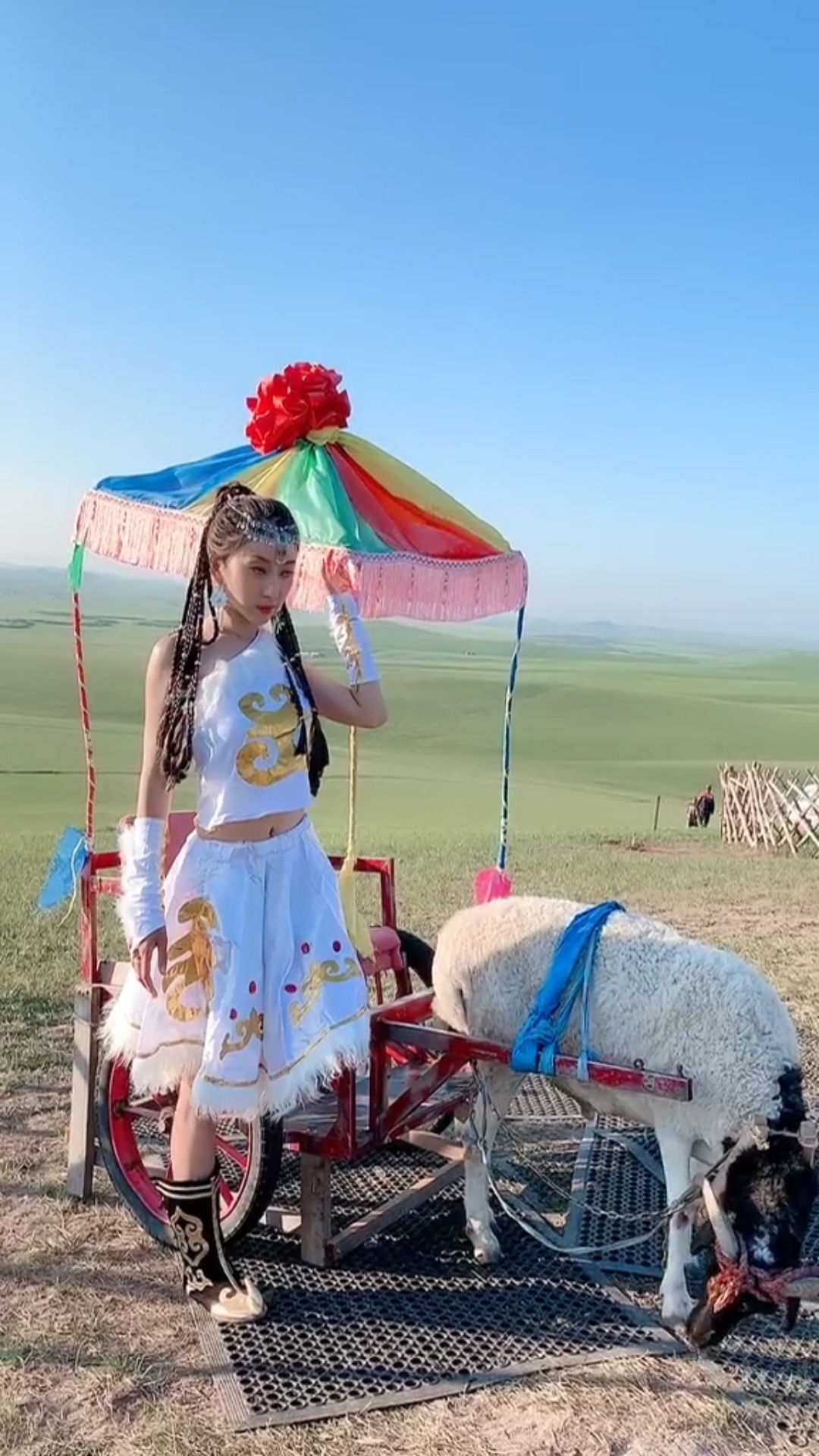 蒙古草原上的美女