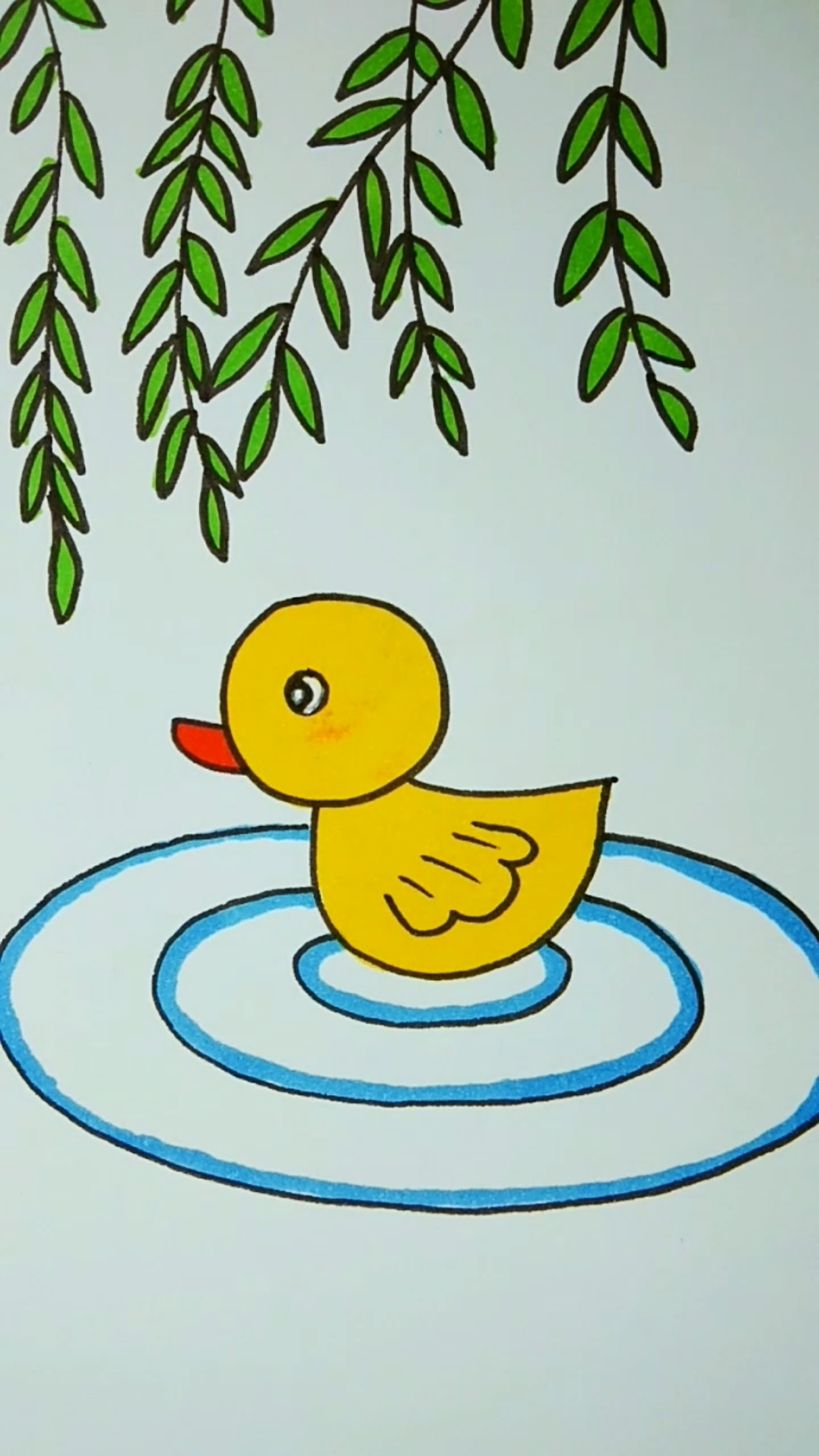 简笔画#小黄鸭简笔画