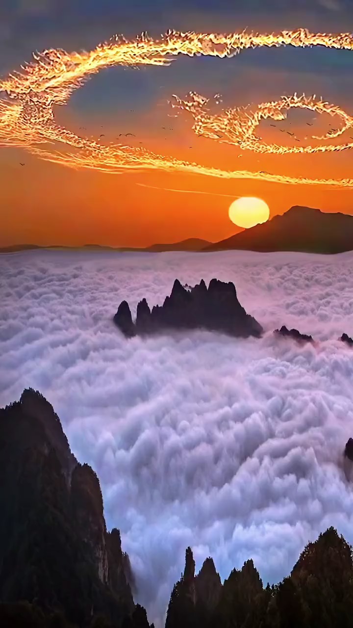 我要上热门#日出东方催人醒,不及晚霞懂我心,辞别在无相见日,终是