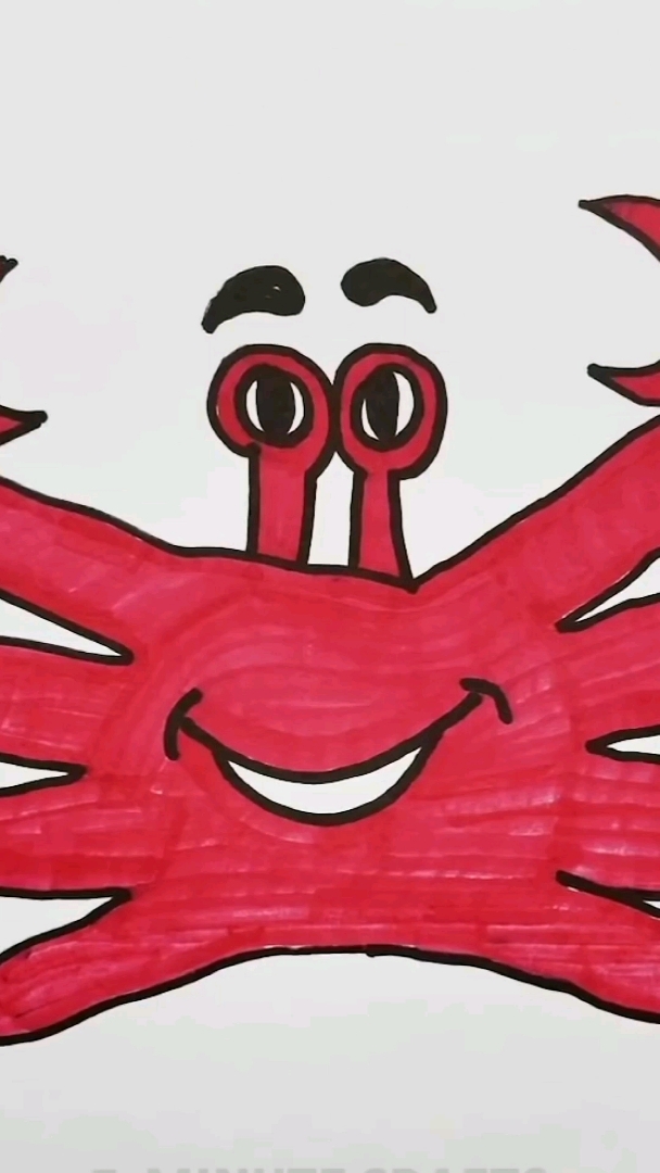 巧妙利用手型教孩子画-螃蟹(2)