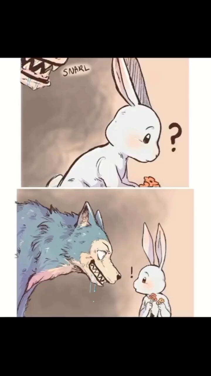 小兔子把狼给萌化了