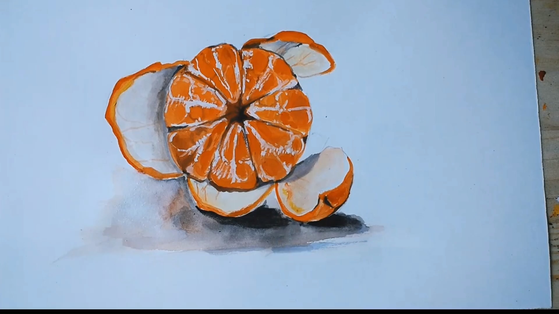 丙烯画##丙烯画 #创意美术 剥开的橘子~绘画小样儿仅供参考!