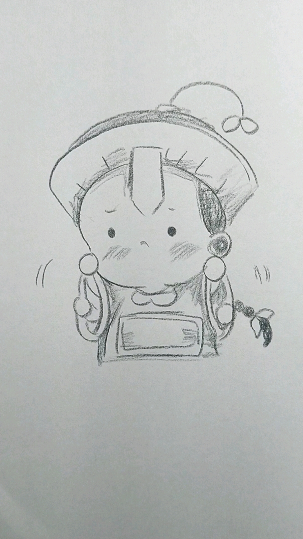 手绘小僵尸彩铅画