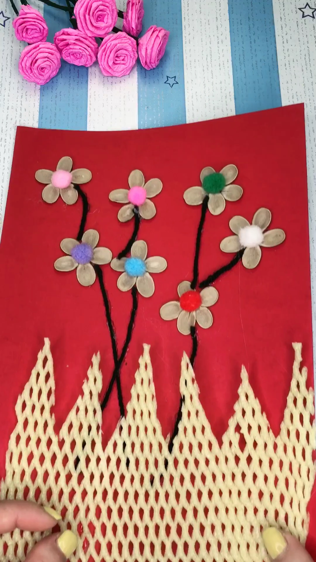 幼儿手工#西瓜子的杰作