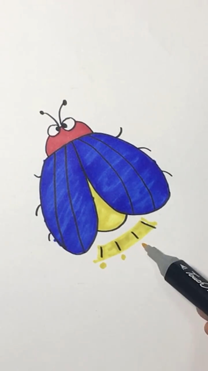 手绘简笔画萤火虫,一起来画画吧04-度小视