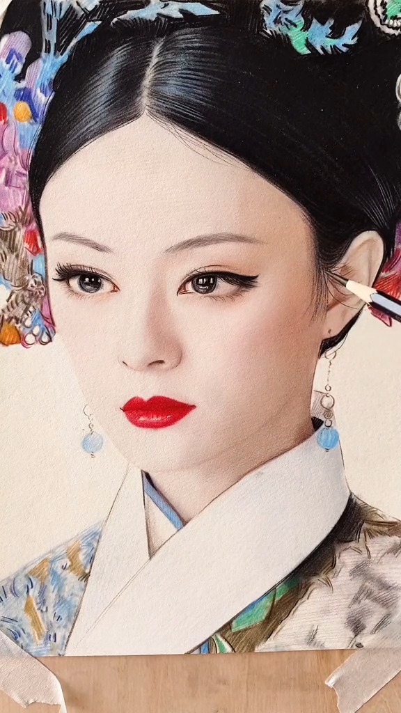 甄嬛传古装里最难画的就是衣服和头饰画了62小时终于完工