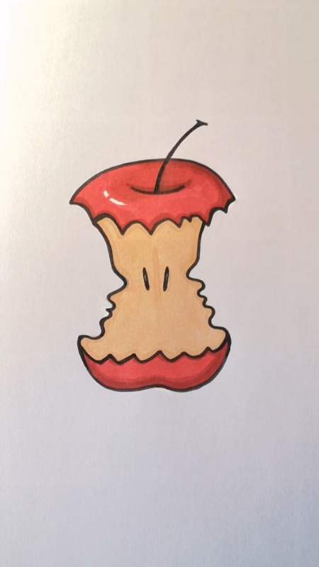 苹果核#你吃完苹果,苹果核是不是这样的