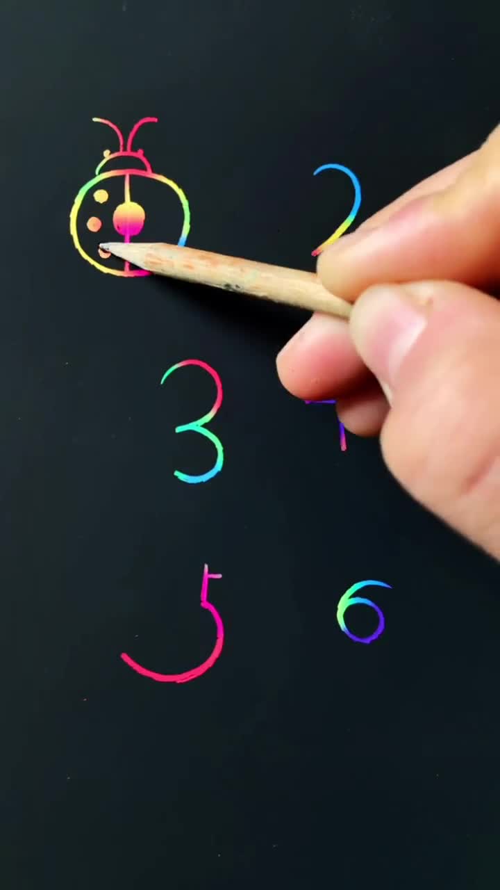 用数字123456画动物秒学会!简笔画