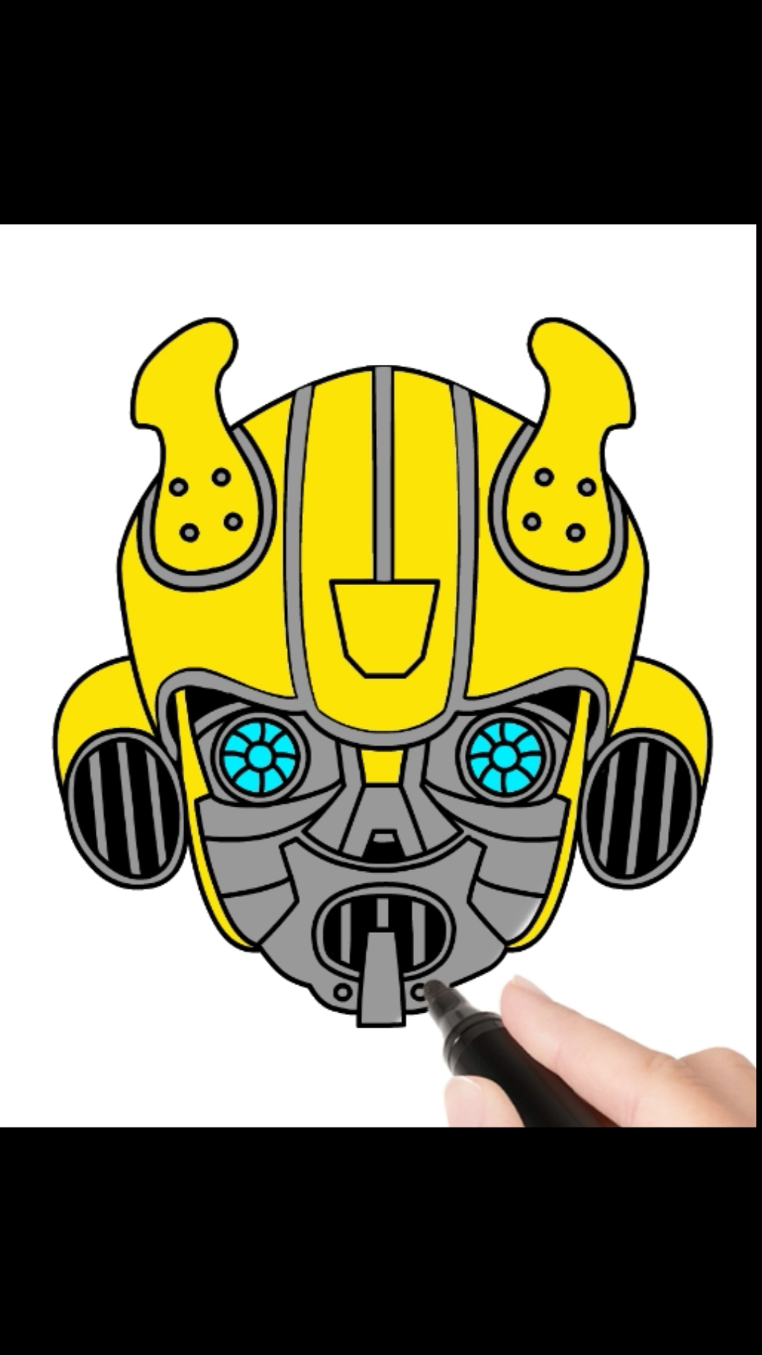 大黄蜂#怎么样画大黄蜂简笔画变形金刚绘画宝宝学画画儿童美术教烫