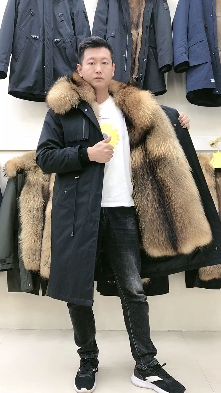 男装皮草派克服