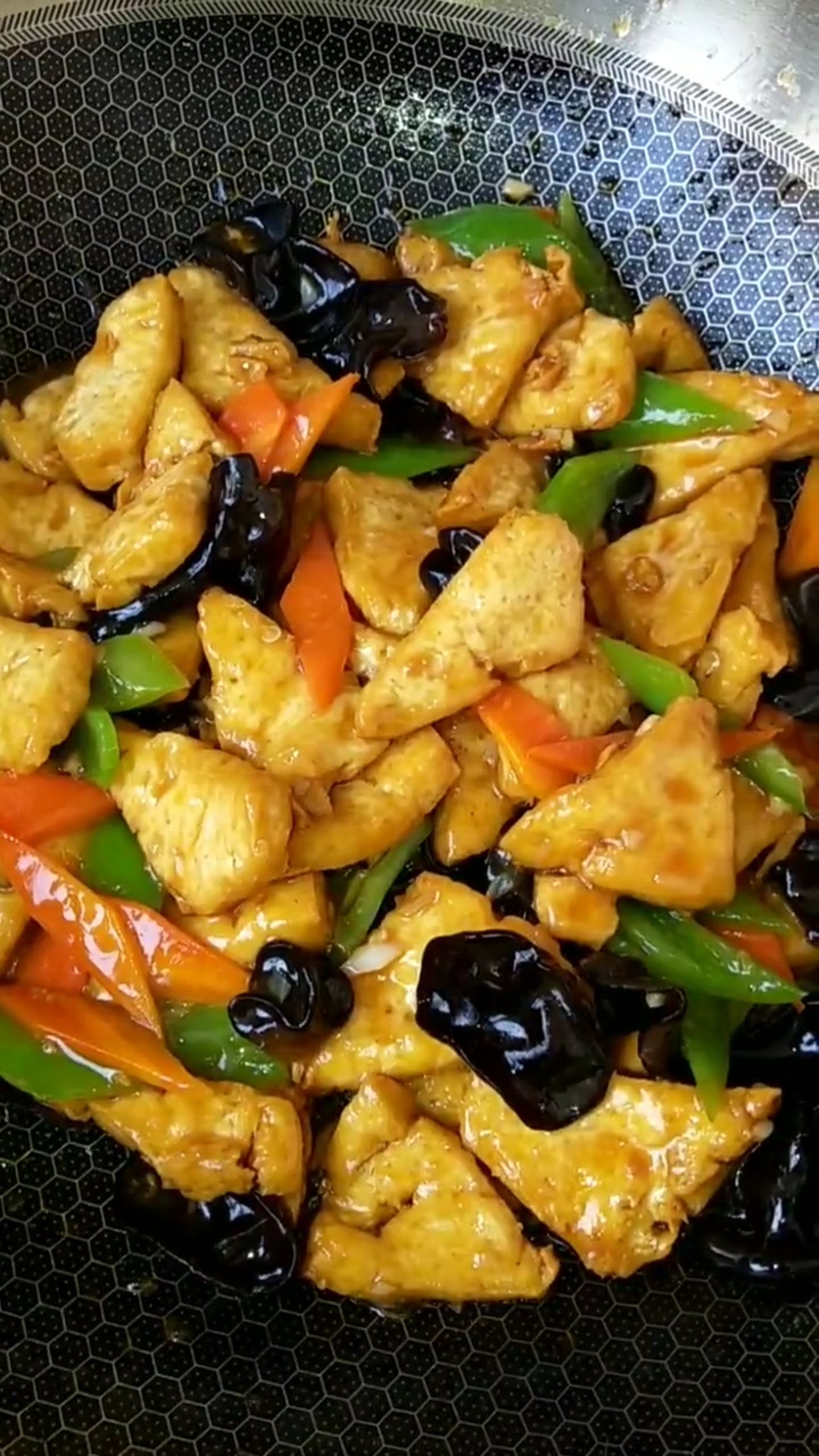 自制美食#炸豆腐炒木耳溜豆腐家常菜