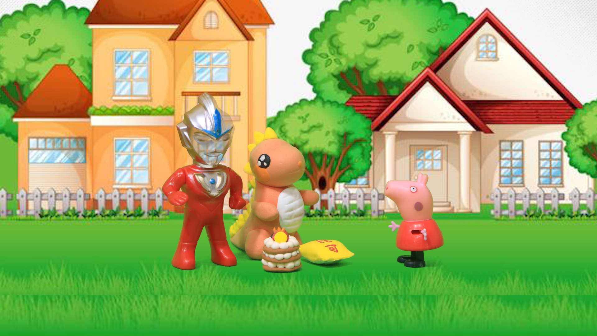 儿童剧:最后2块饼干给小恐龙和小奥特曼吃了,佩奇吃什么呢?