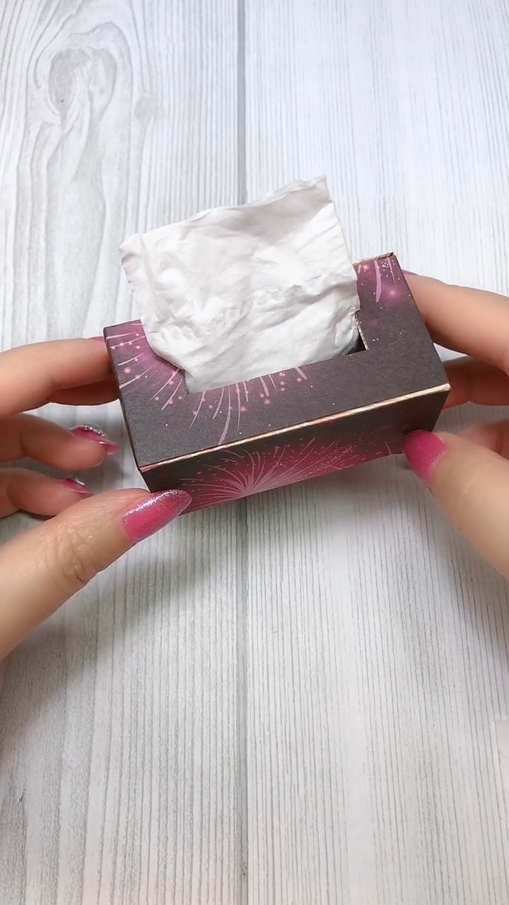 折纸:迷你版的抽纸盒,大小合适快学起来吧