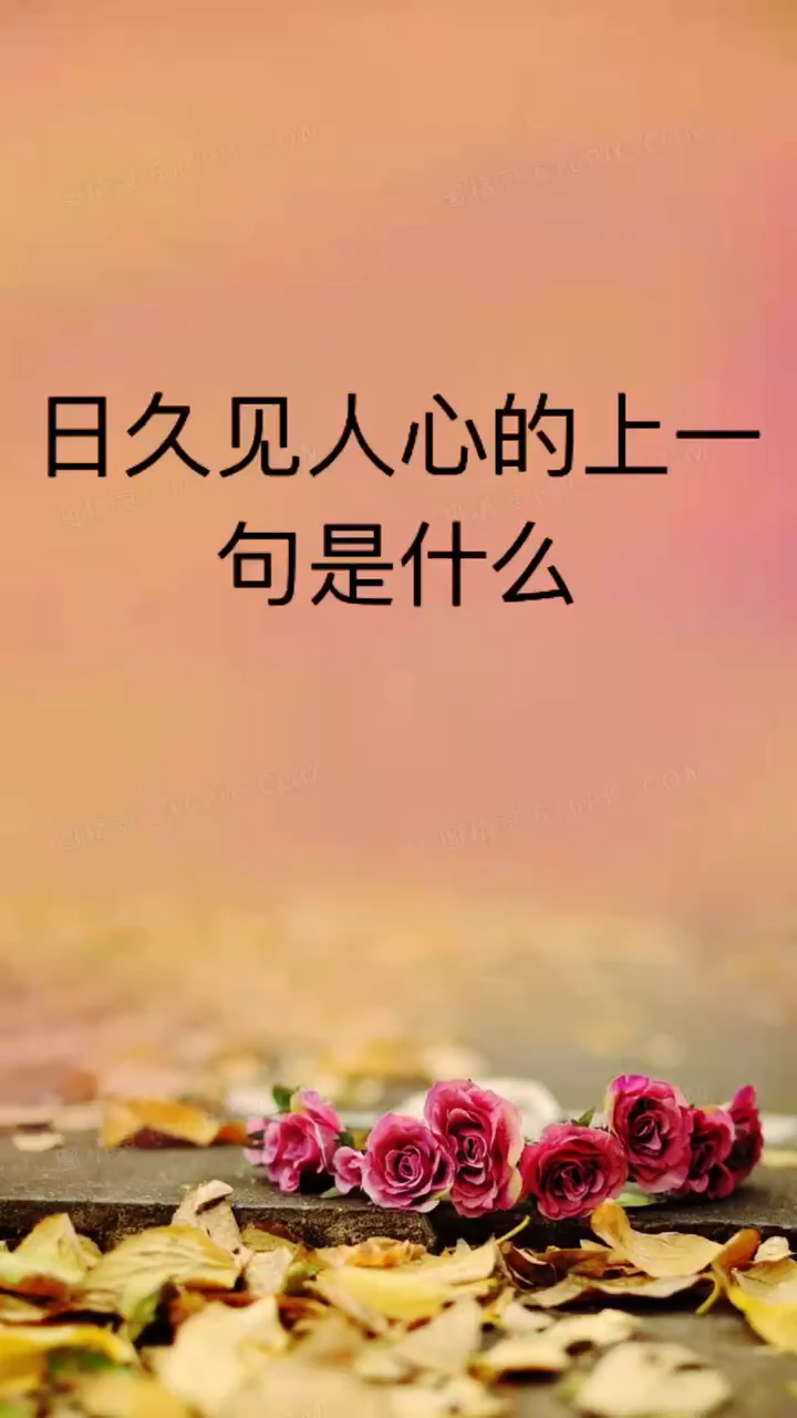 我来告诉你日久见人心的上一句是什么
