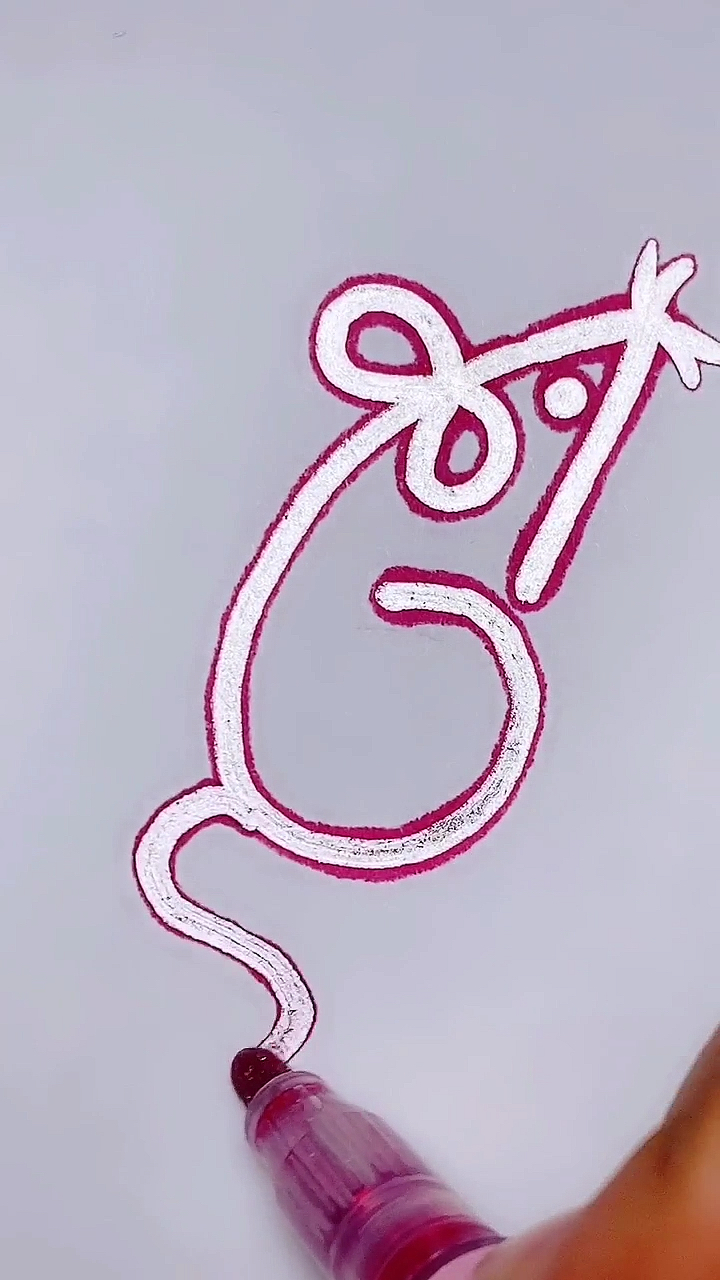 简笔画#数字画678画老鼠