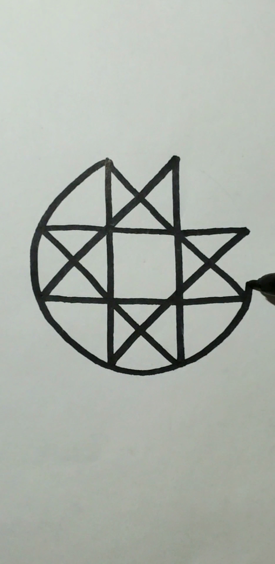 我要上热门#一笔画出八芒星