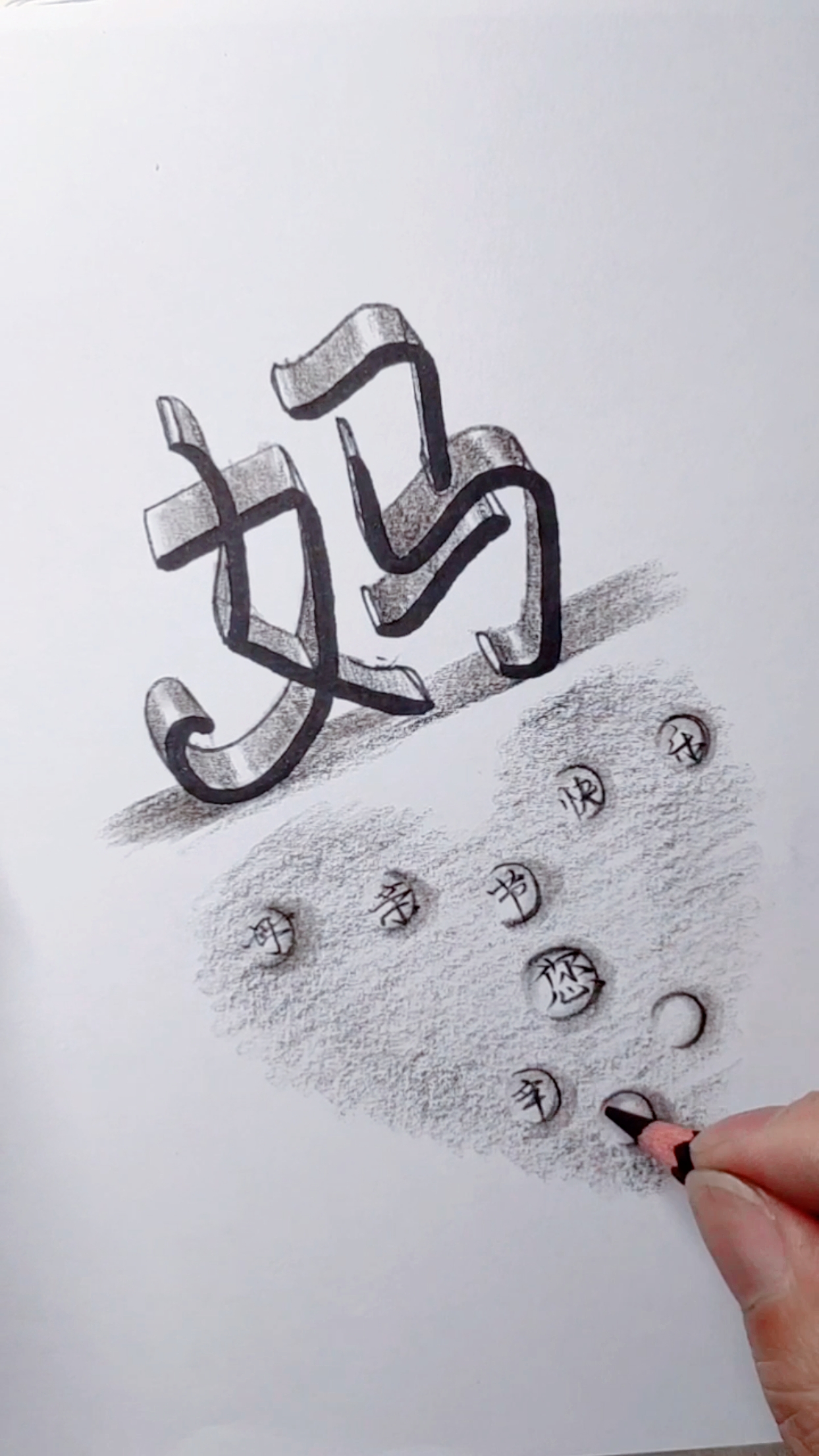 母亲节教你立体字画祝愿天下所有母亲节日快乐