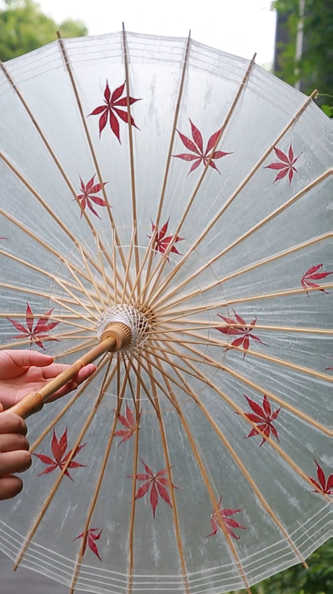 油纸伞奇人匠心#听说,秋天和红枫油纸伞更配哦,你们喜欢这款油纸伞吗