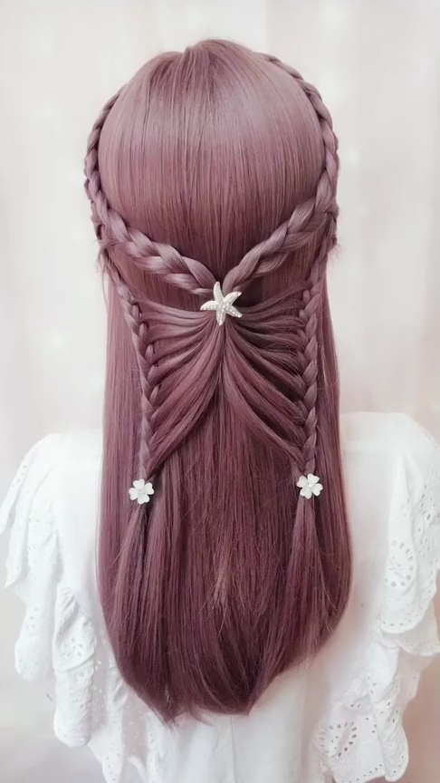 一款超漂亮的中长编发,书香气质御姐,柔雅知性美!