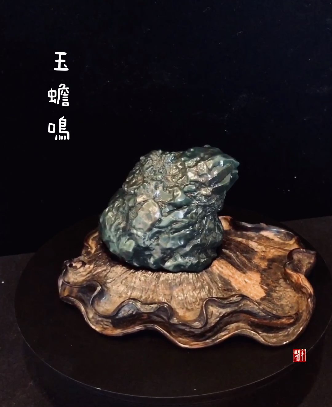 天然奇石#戈壁瑰宝象形石《玉蟾》绿玉髓,出自内蒙银根.