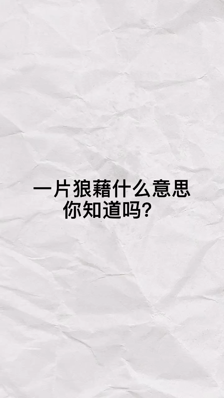 一片狼藉什么意思你知道吗?