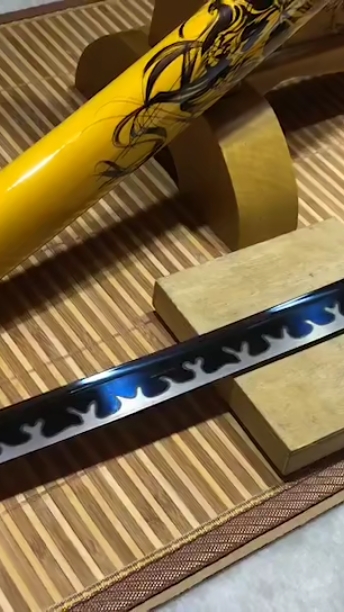 鬼侍武士打刀锰钢烤蓝研白