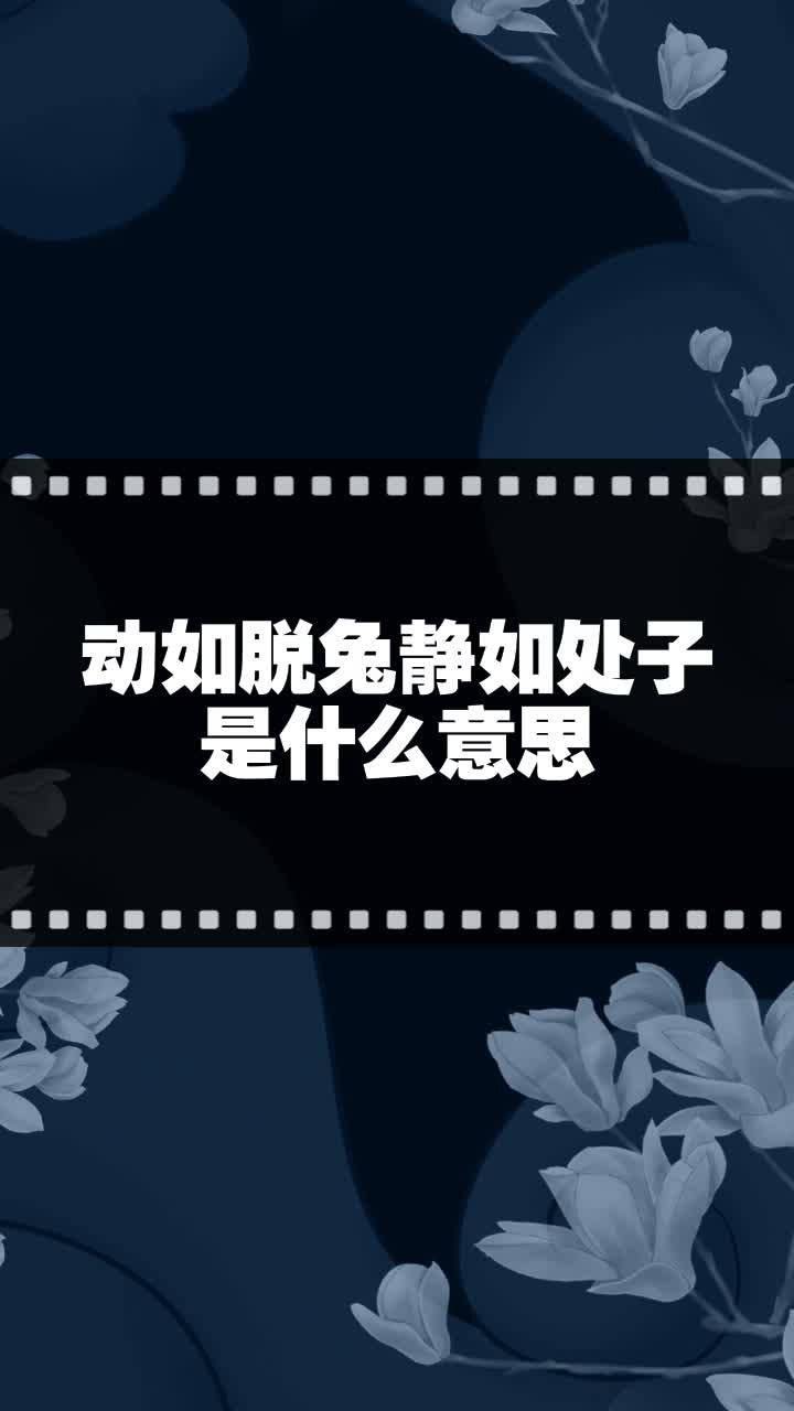 动如脱兔静如处子是什么意思
