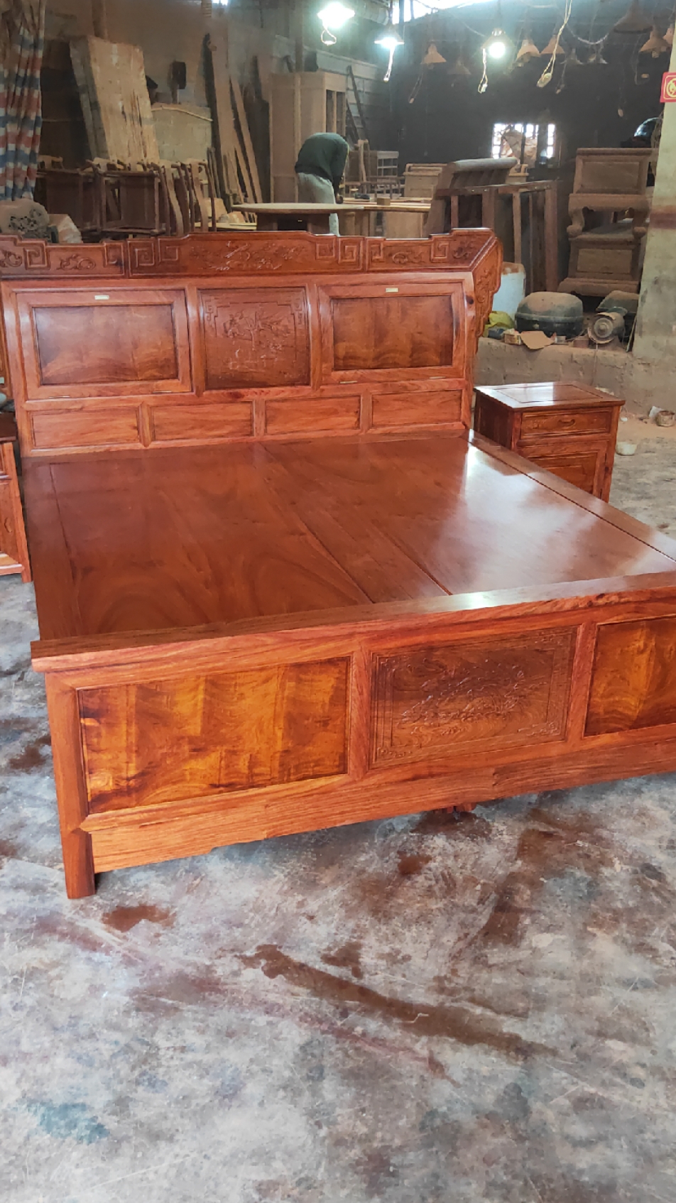 国标红木大果紫檀箱床