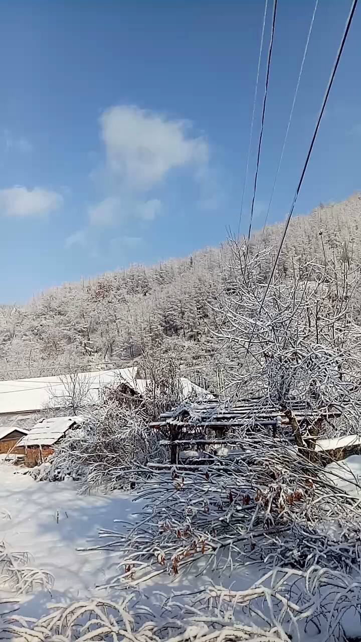 看看这个小山村的雪景