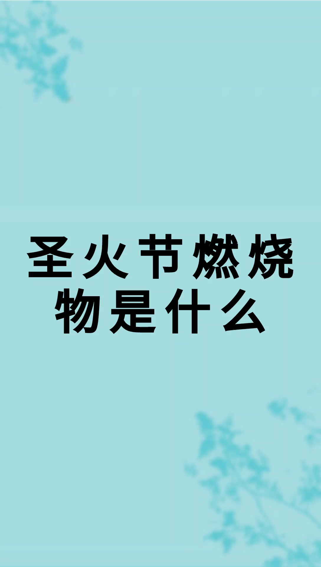 我来告诉你圣火节燃烧物是什么