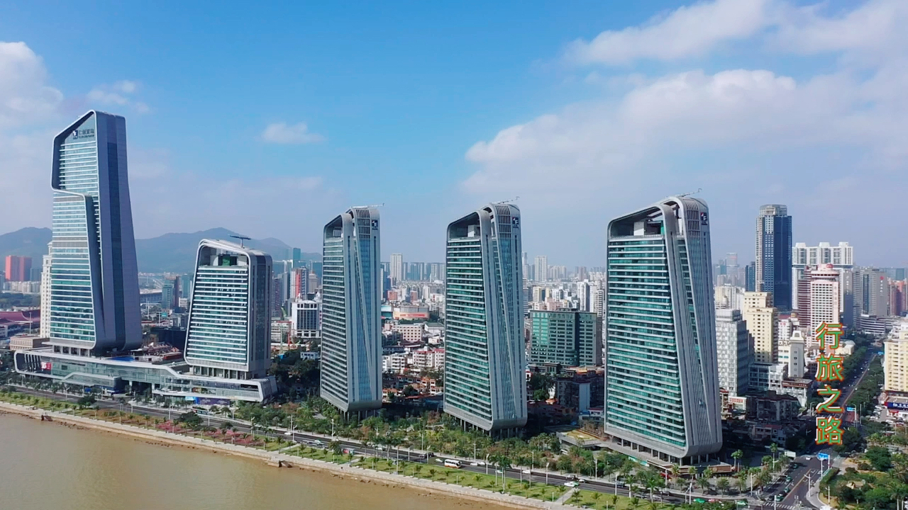 仁恒滨海中心#航拍仁恒滨海中心,独特造型极具未来感设计成为了珠海