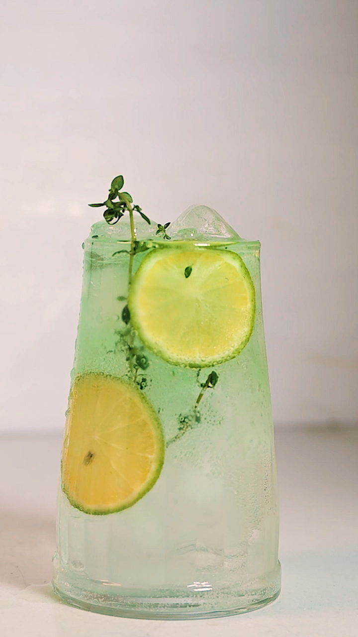 自制美食#自制小清新青柠鸡尾酒