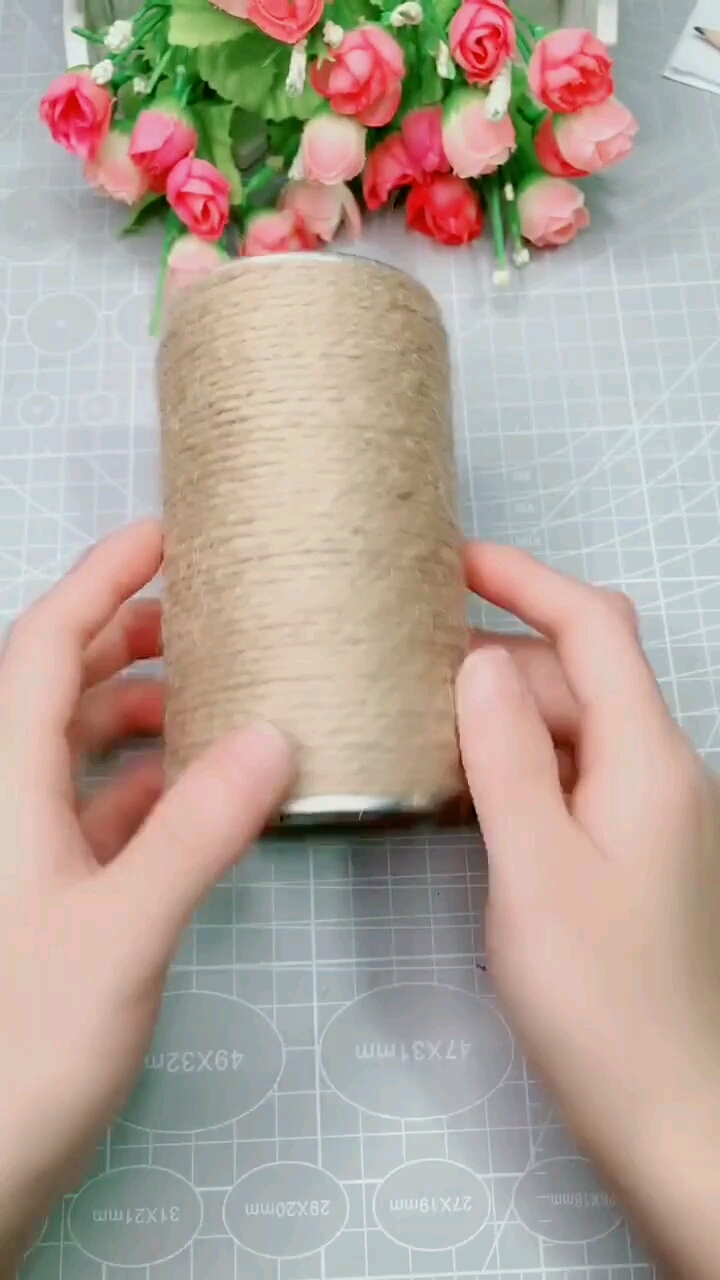 八宝粥盒子不要扔可以做一个花盆