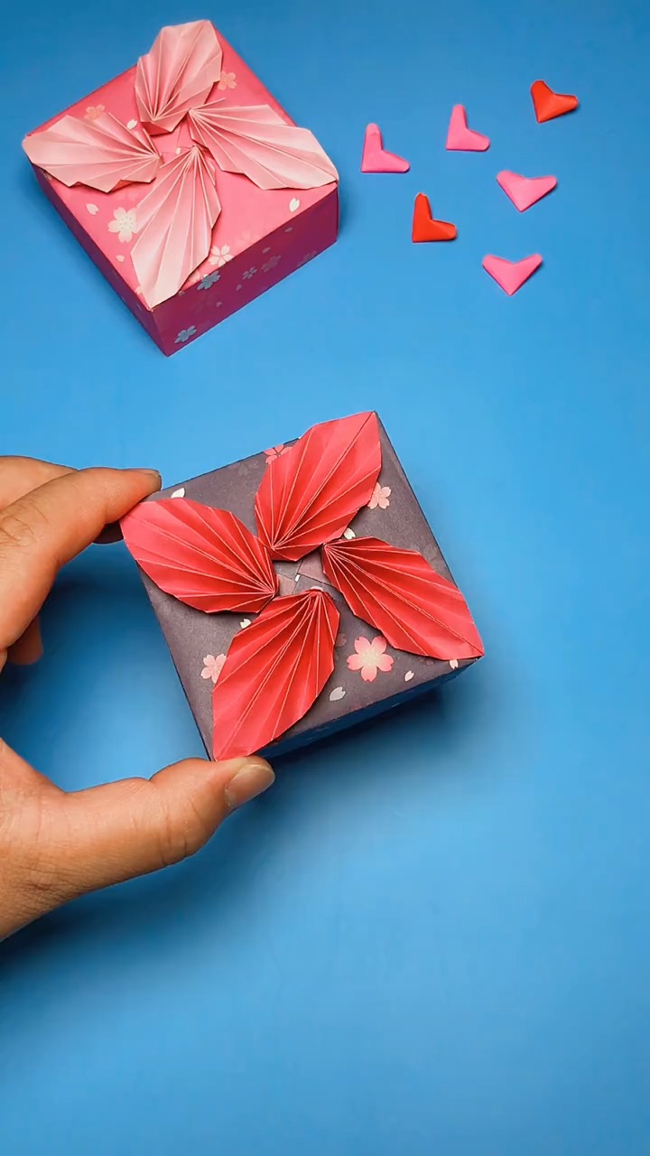 手工折纸#超美叶子礼盒的底座教程来啦,很简单哦!-度小视